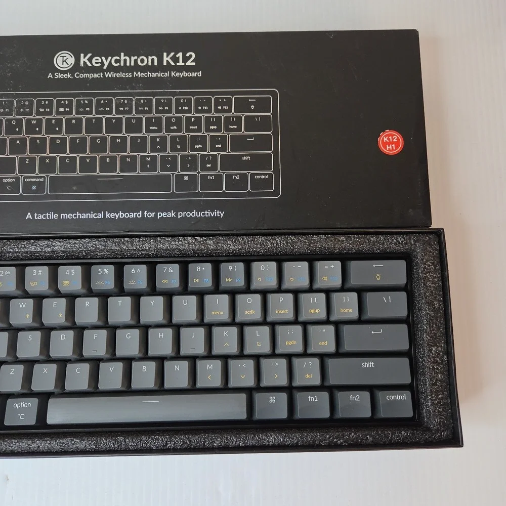Keychron K12 Wireless Mechanical Keyboard Black Gray K12J3 Bluetooth 60% Layout